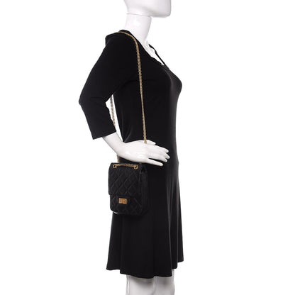 Chanel Aged Calfskin Quilted 2.55 Reissue Mini North South Flap Black 2 of 11