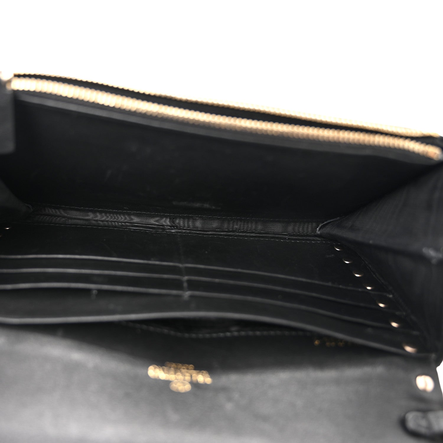Valentino Garavani Vitello Rockstud Flap Wallet On Chain Black 5 of 15