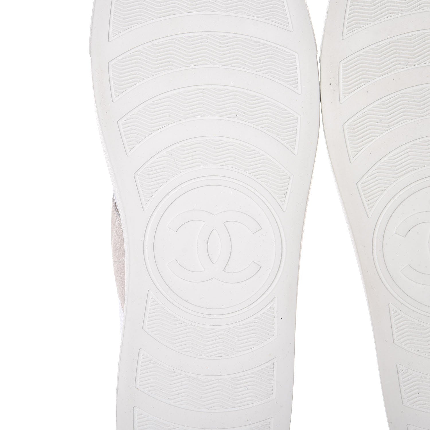 Chanel Fabric Mesh Suede Calfskin Sneakers 42 White 9 of 12