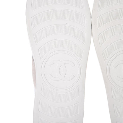 Chanel Fabric Mesh Suede Calfskin Sneakers 42 White 9 of 12