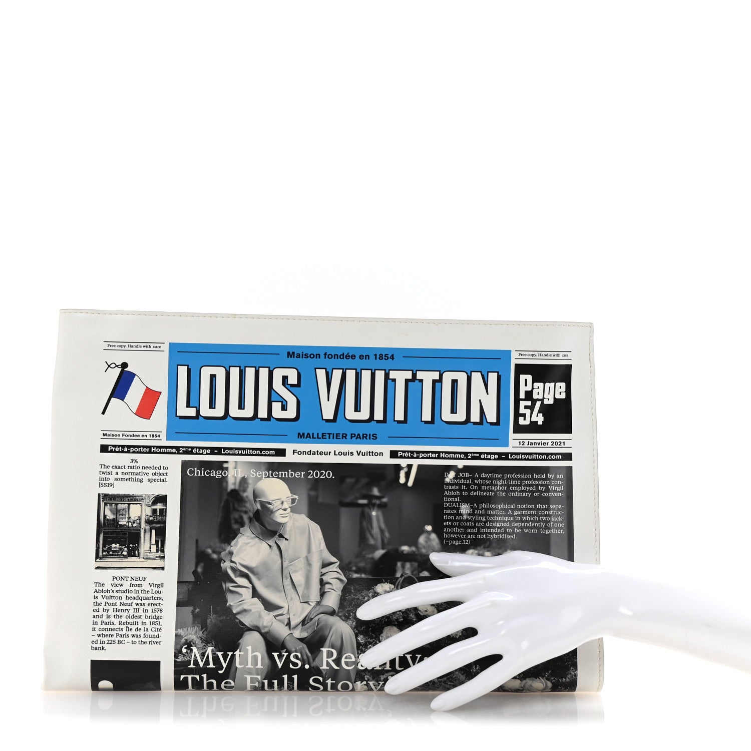 Louis Vuitton Calfskin Newspaper Print Pouch 2 of 6