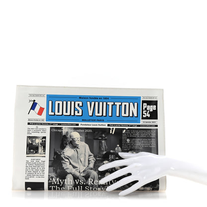 Louis Vuitton Calfskin Newspaper Print Pouch 2 of 6
