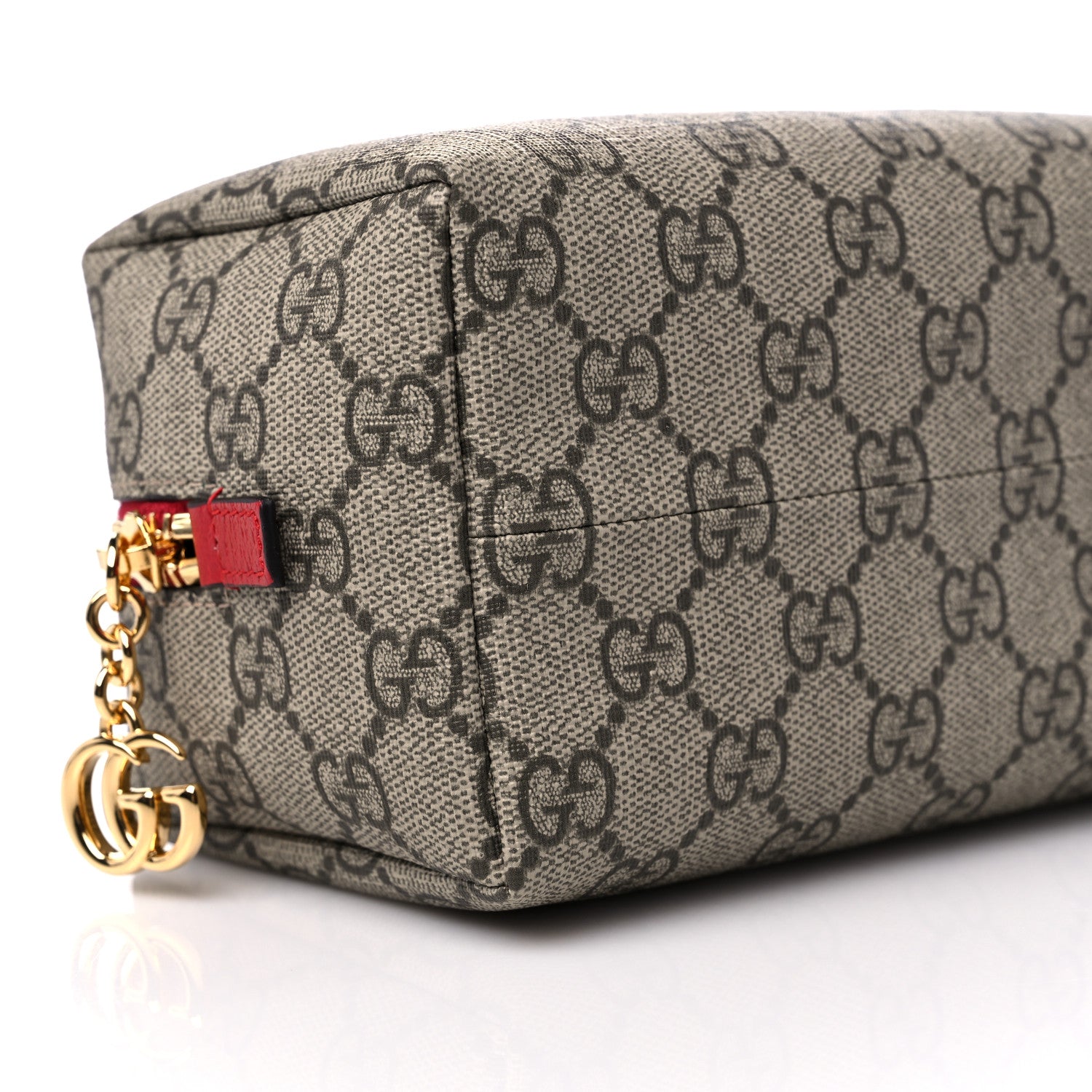 Gucci Soft GG Supreme Monogram Calfskin Medium Ophidia Cosmetic Case Beige Ebony Hibiscus Red 8 of 11