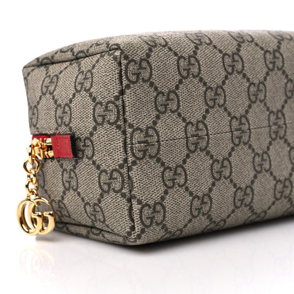 Gucci Soft GG Supreme Monogram Calfskin Medium Ophidia Cosmetic Case Beige Ebony Hibiscus Red 8 of 11
