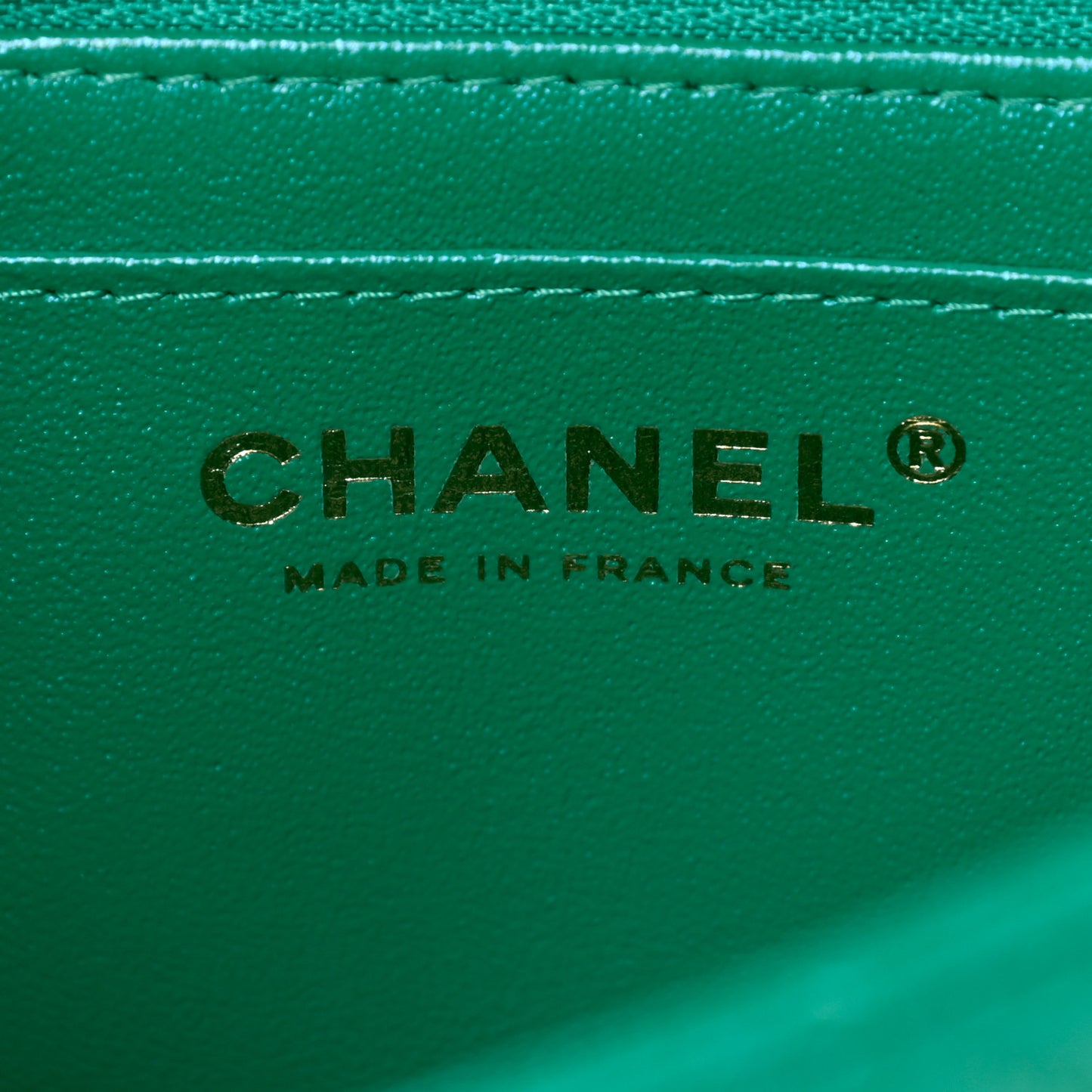 Iridescent Lambskin Quilted Mini Top Handle Rectangular Flap Green