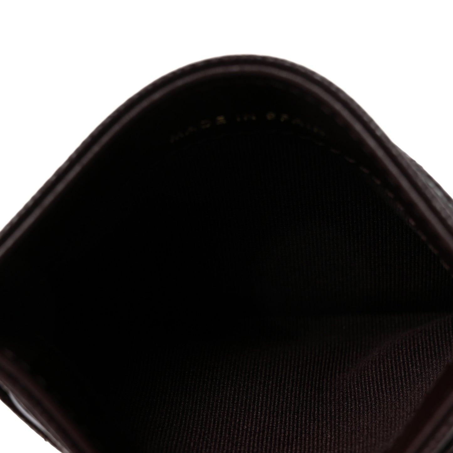 Caviar Quilted Card Holder Dark Brown