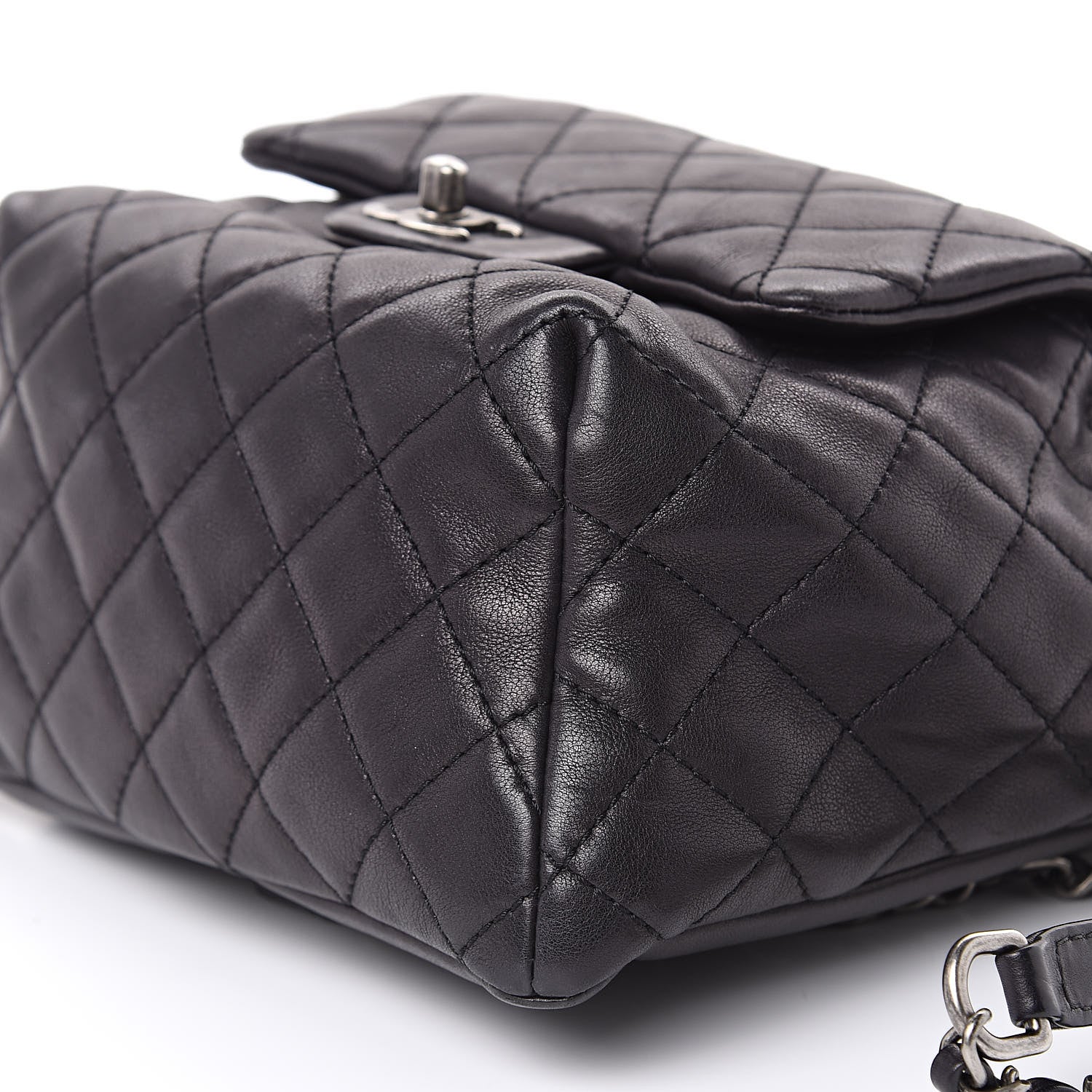 Chanel Lambskin Quilted Drawstring Backpack Black 11 of 14