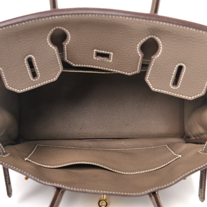 Hermes Taurillon Clemence Birkin 30 Etoupe 4 of 10