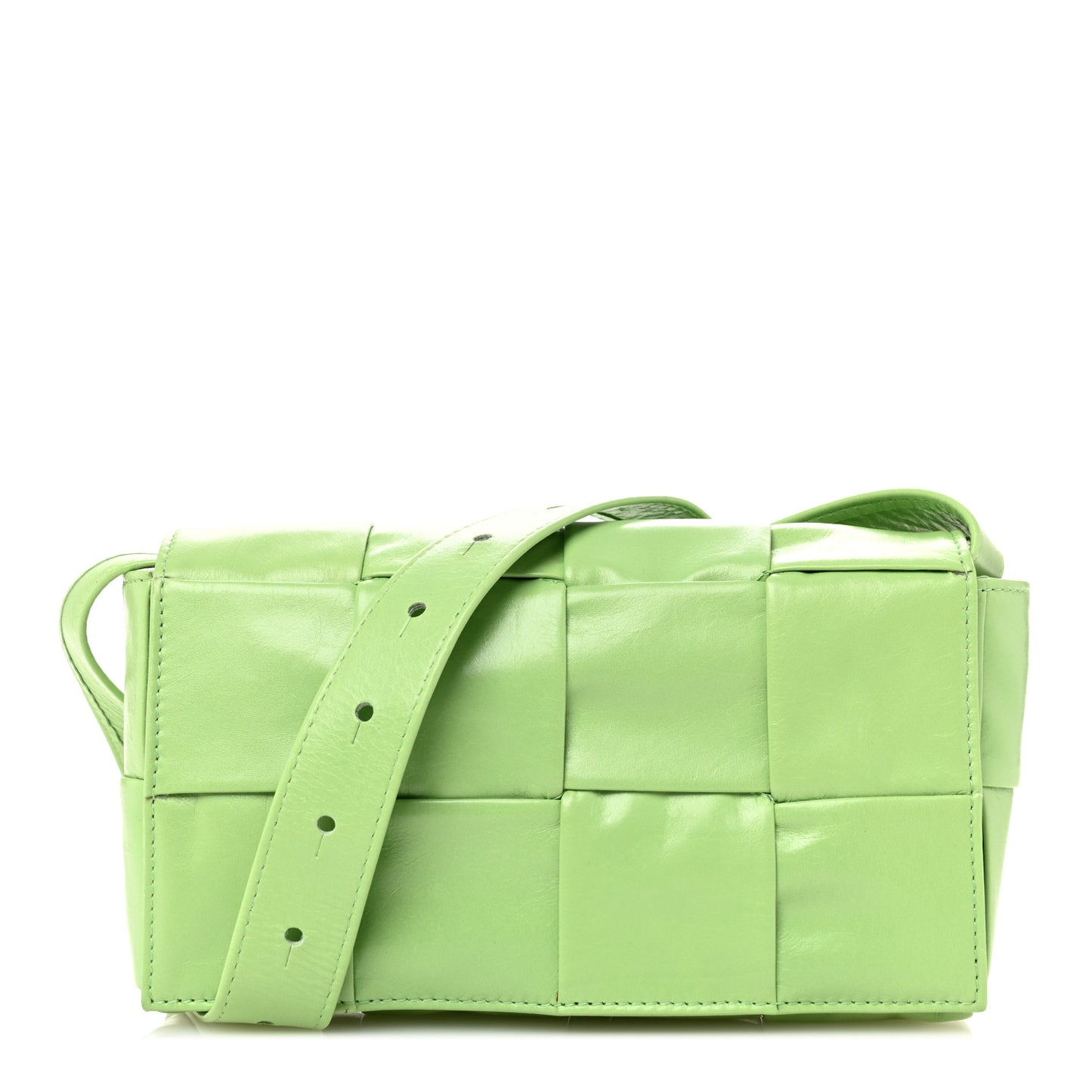 Paper Calfskin Intrecciato Cassette Belt Bag Pistachio