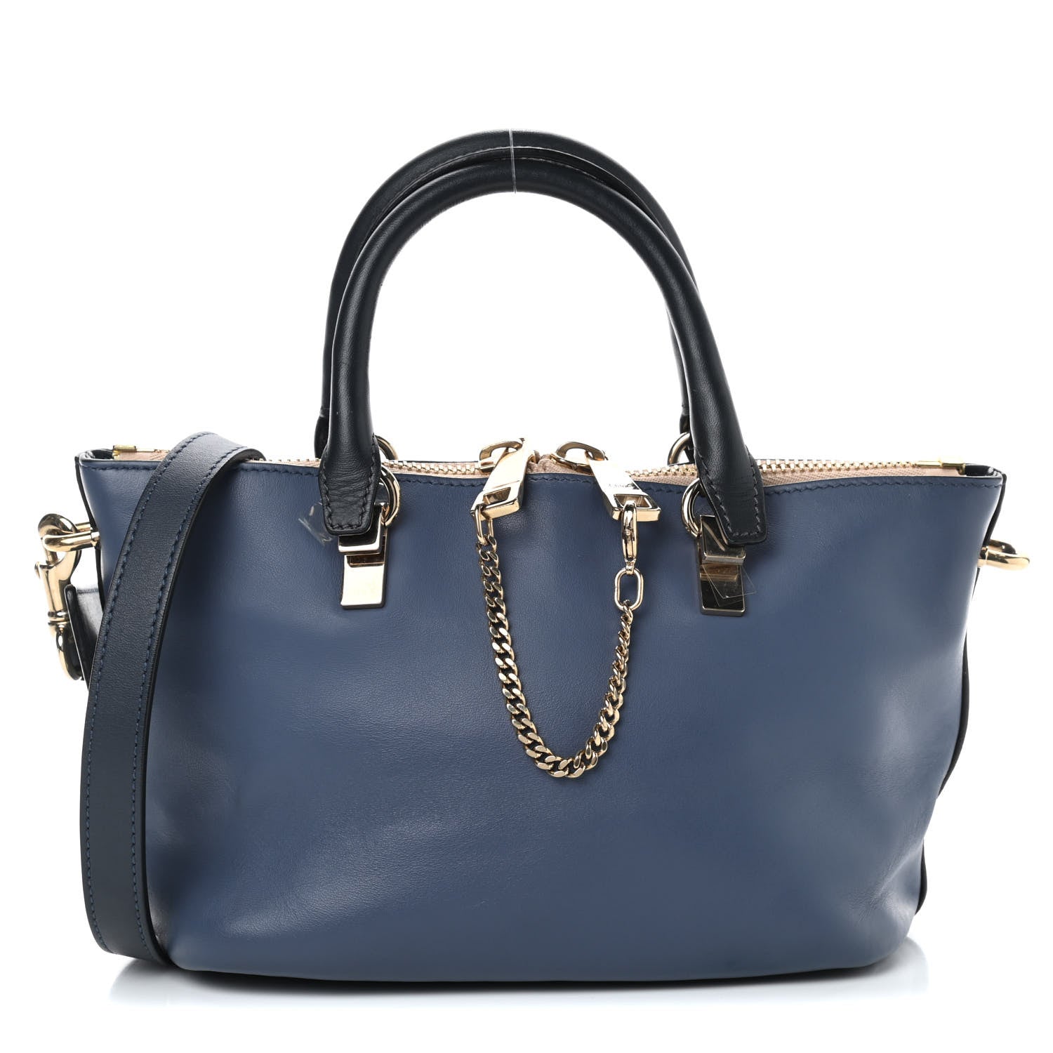 Chloe Smooth Calfskin Mini Baylee Tote Street Blue Navy 1 of 8