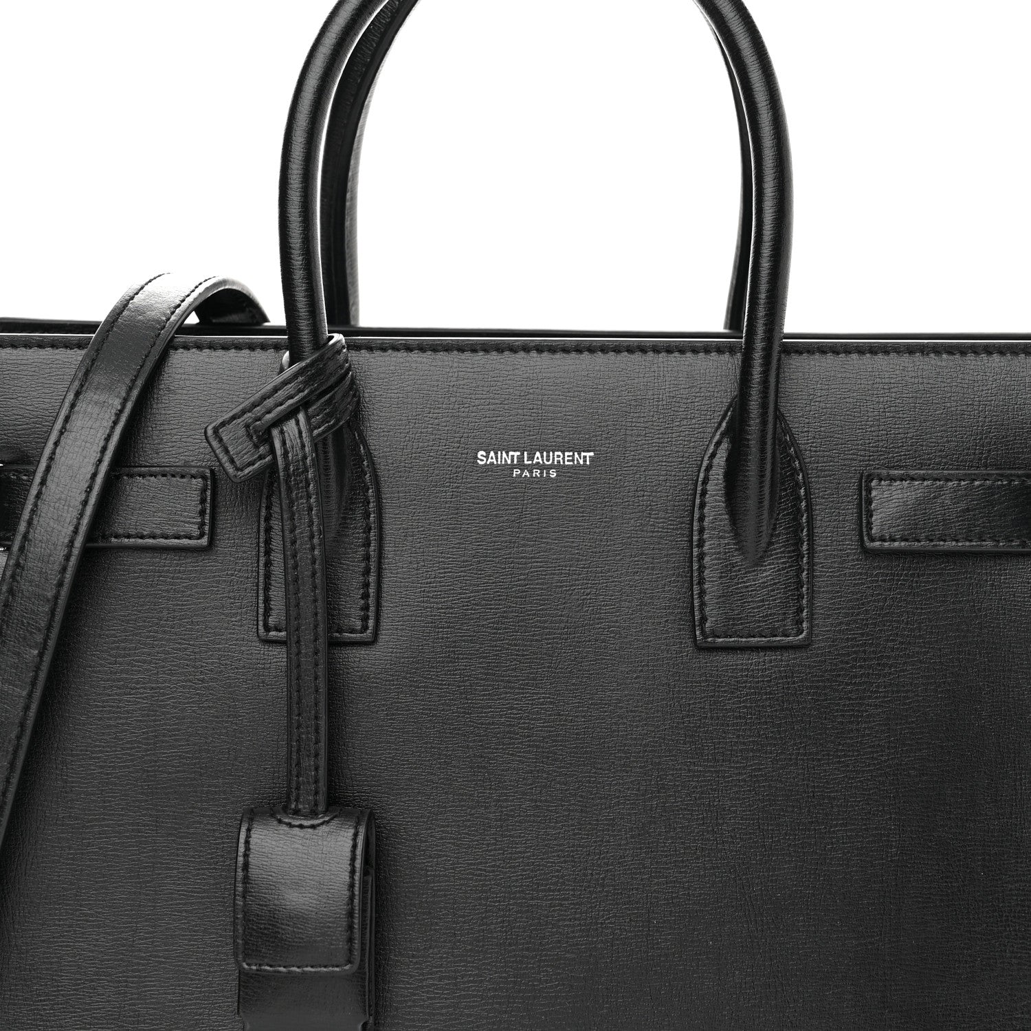 Saint Laurent Calfskin Small Sac De Jour Black White 8 of 12