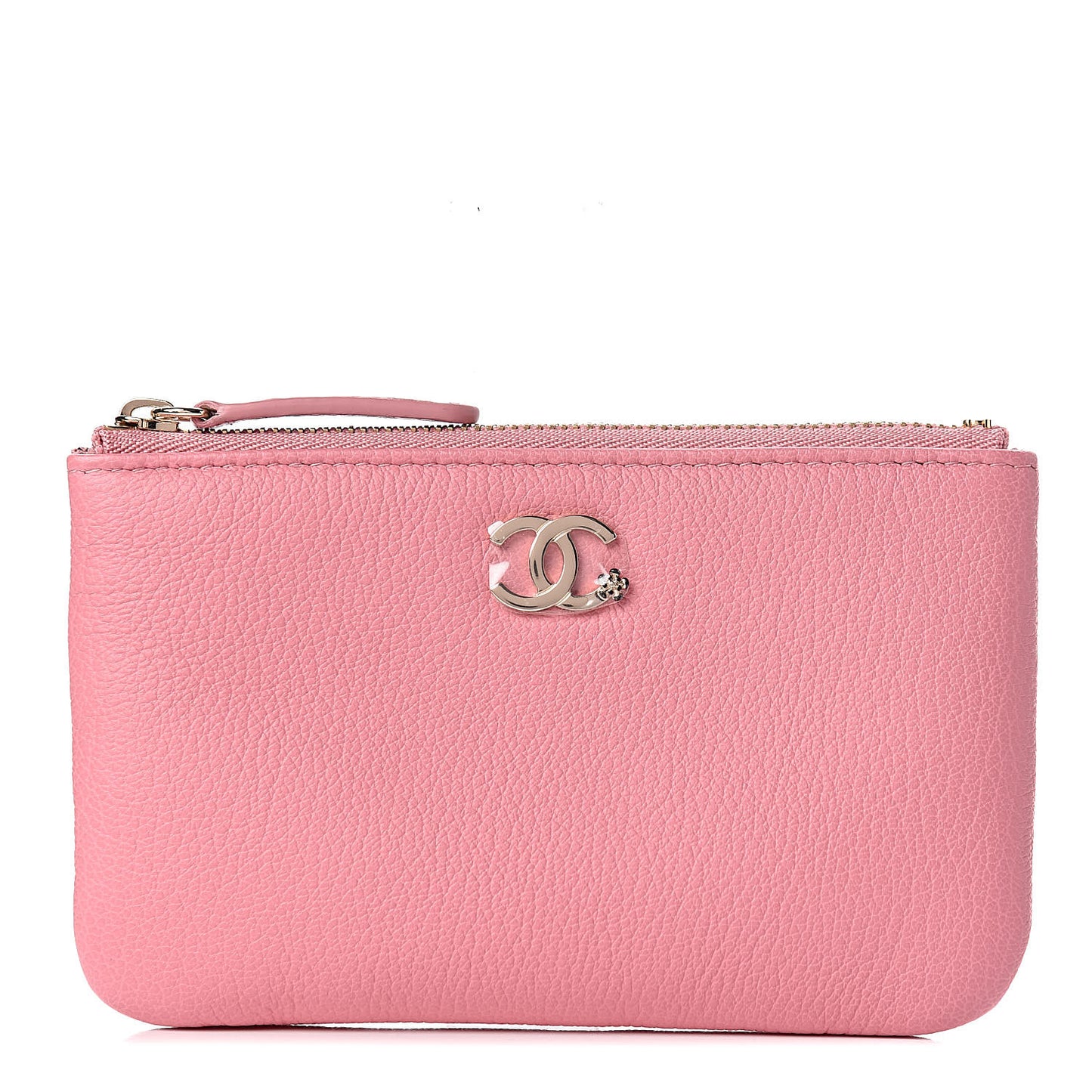 Goatskin Small CC Clover Cosmetic Case Pink