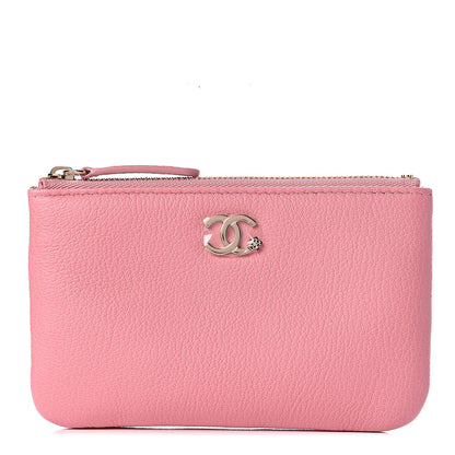 Chanel Goatskin Small CC Clover Cosmetic Case Pink 1 of 8