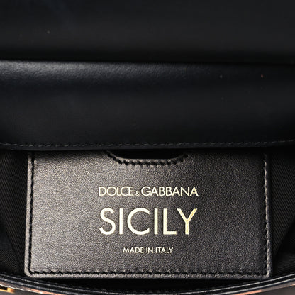 Dolce & Gabbana Dauphine Leopard Graffiti Print Small Miss Sicily Satchel Black 6 of 8