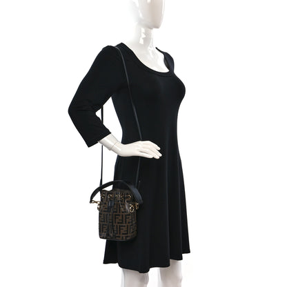 Fendi Vitello Liberty F is Fendi Bi-Color FF 1974 Embossed Mini Mon Tresor Bucket Bag Maya Black 2 of 9