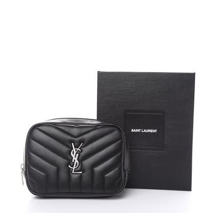 Saint Laurent Lambskin Y Quilted Monogram Loulou Cosmetic Case Black 11 of 11