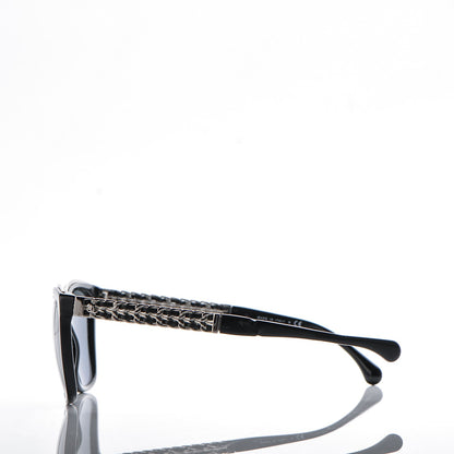 Chanel Calfskin Square Chain Sunglasses 5360-Q-A Black 3 of 8