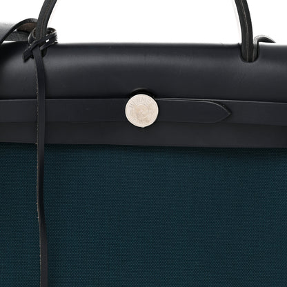 Hermes Military Toile Vache Hunter Herbag Zip 31 PM Bleu Ocean Bleu Indigo 9 of 11