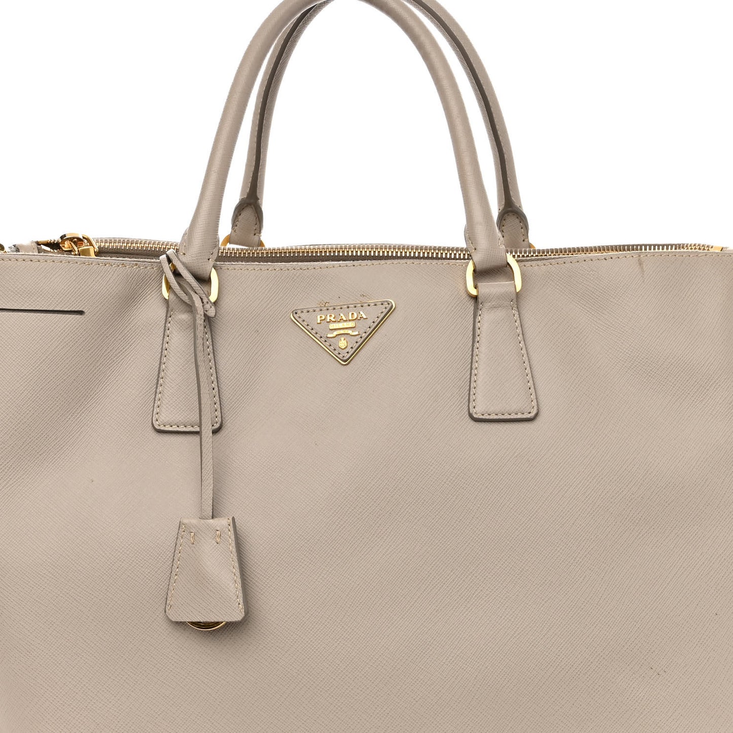 Saffiano Lux Extra Large Galleria Double Zip Tote Pomice