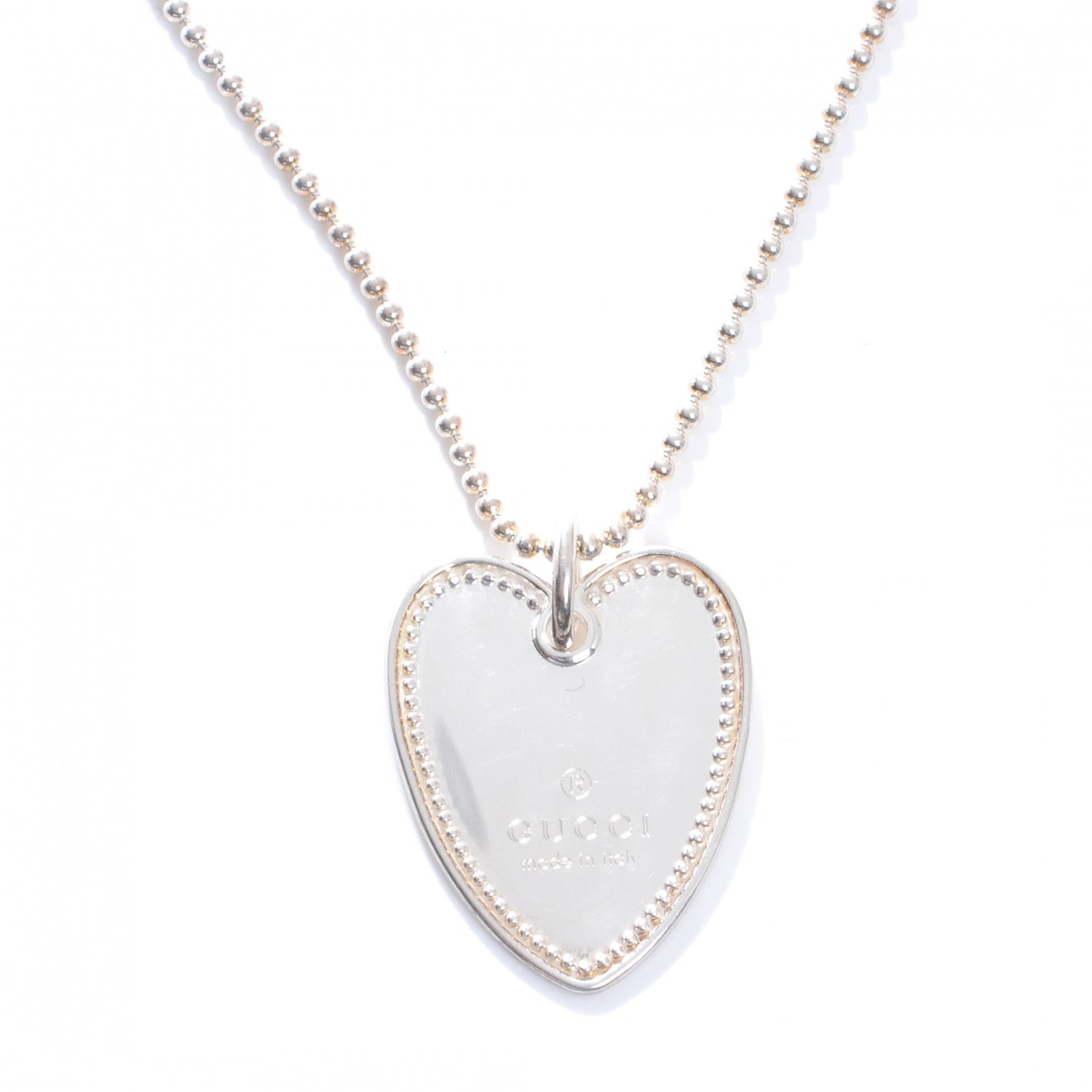 Sterling Silver Heart Tag Necklace
