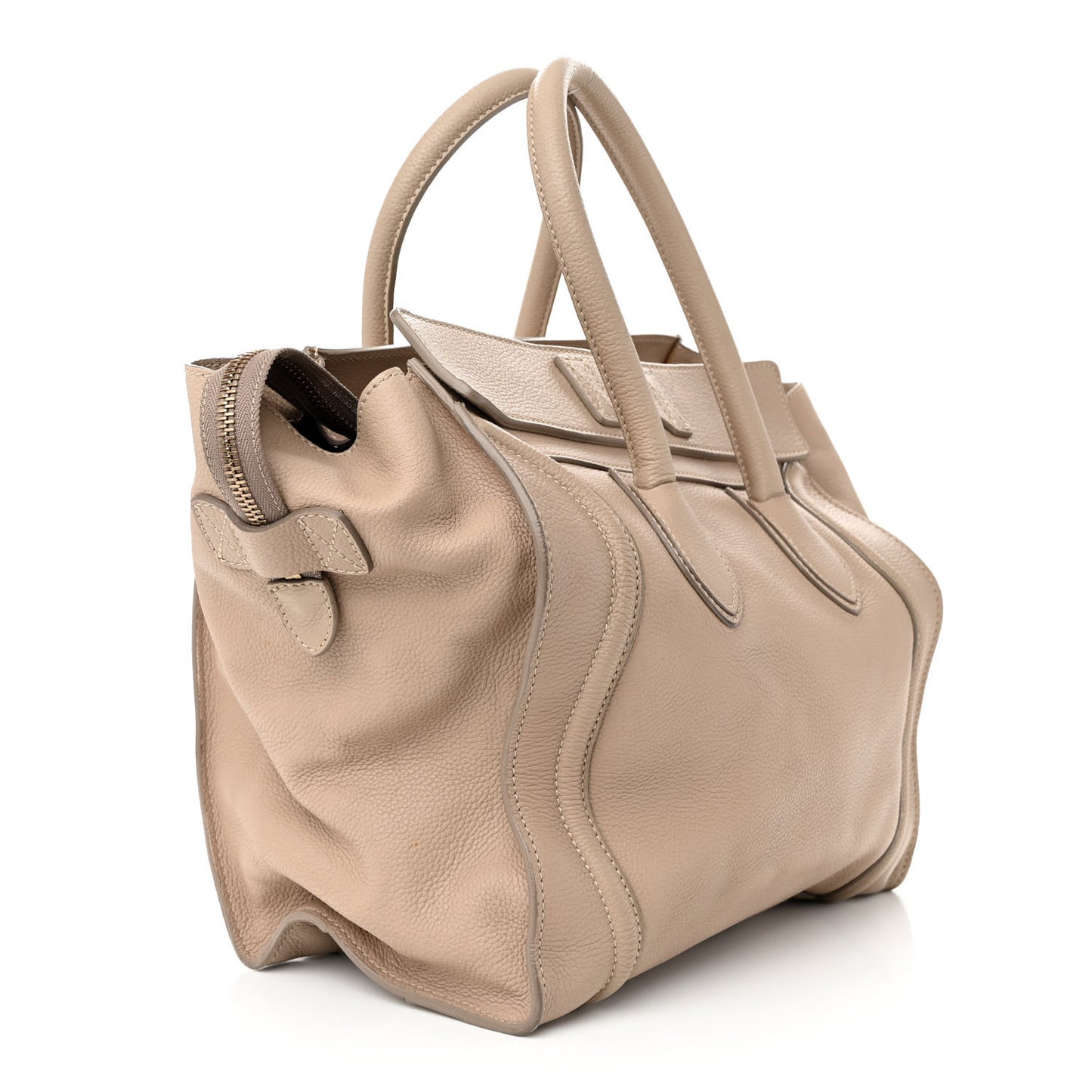 Drummed Calfskin Mini Luggage Dune