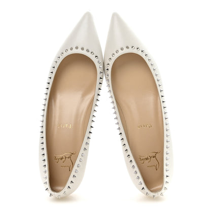 Christian Louboutin Kid Anjalina Flats 37 Snow 2 of 7