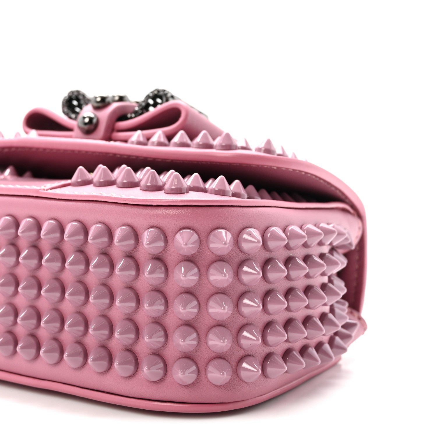 Christian Louboutin Calfskin Patent Spiked Sweety Charity Crossbody Bag Rosette 8 of 9