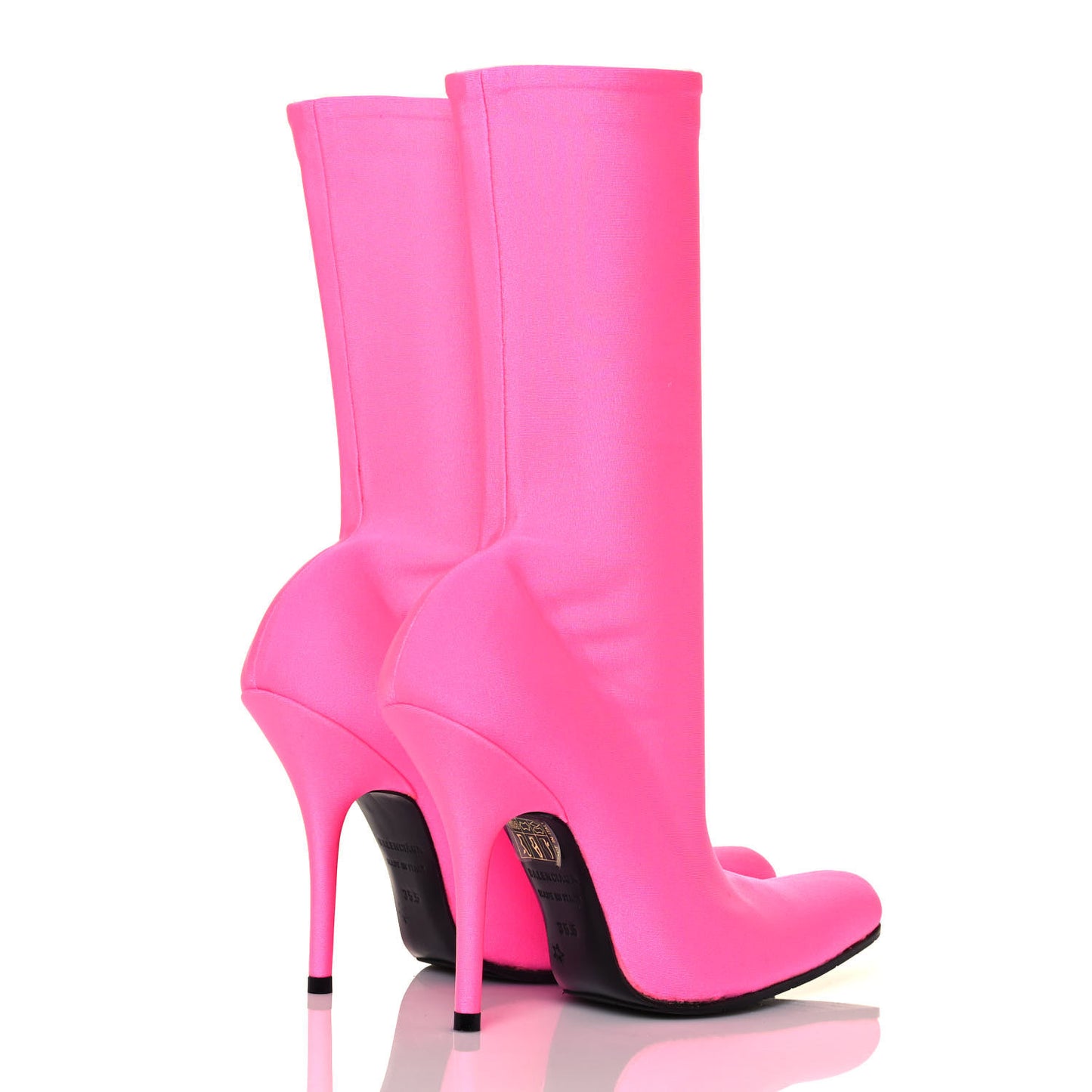 Jersey Crepe Round Toe Knife Booties 35.5 Dark Pink