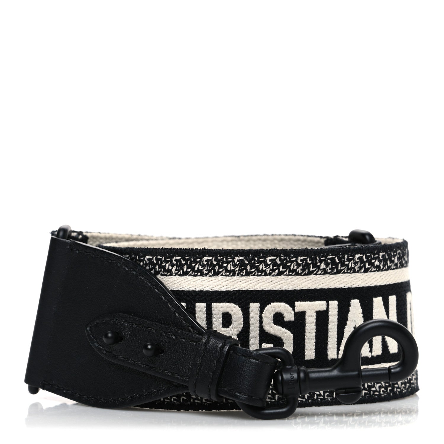 Christian Dior Canvas Embroidered Shoulder Strap Black Ultramatte