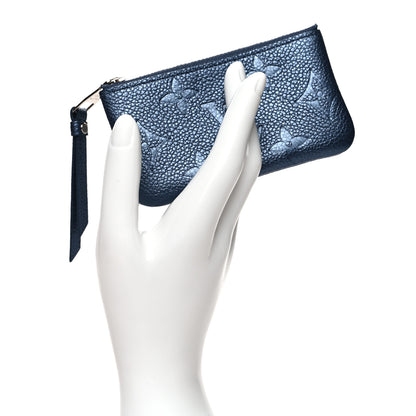 Louis Vuitton Metallic Empreinte Monogram Giant Key Pouch Navy Nacre 2 of 7