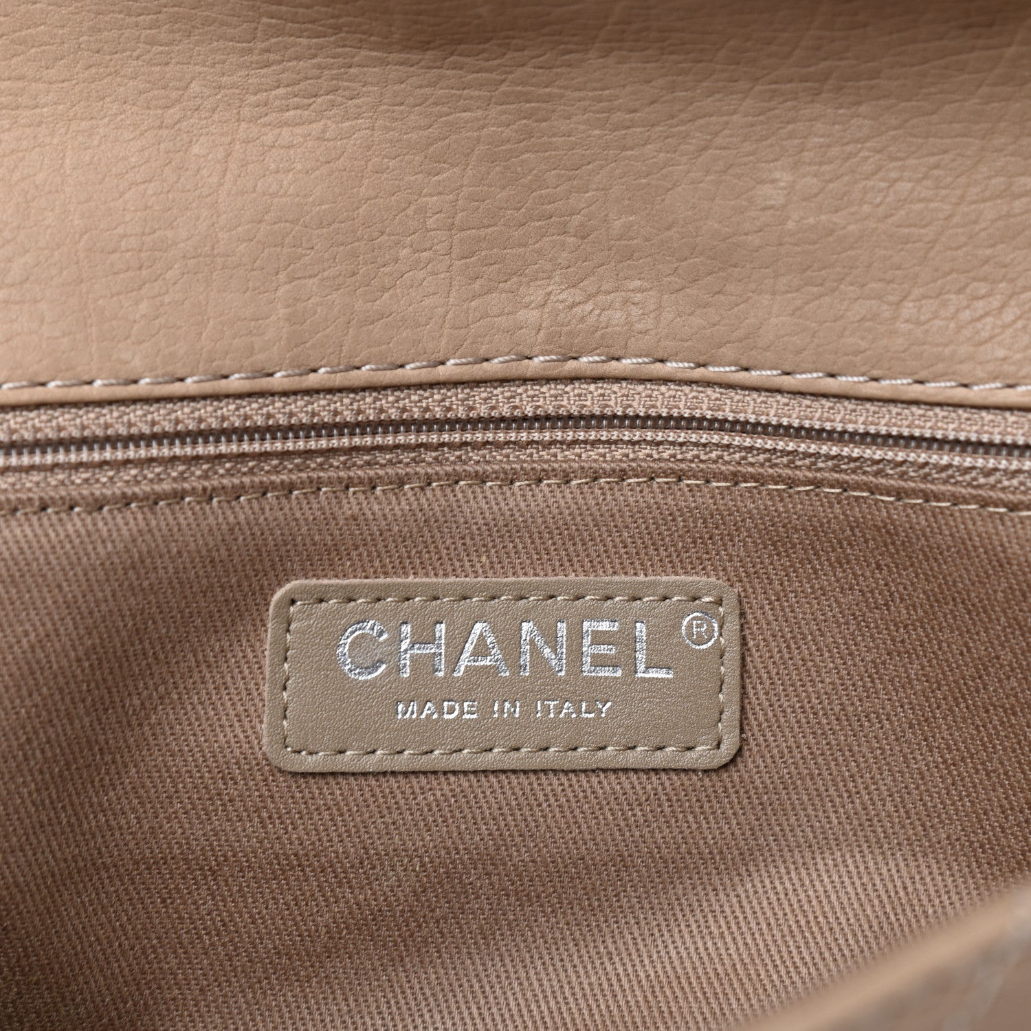 Chanel Washed Calfskin Diamond Stitch Hamptons Clutch With Chain Dark Beige 6 of 10