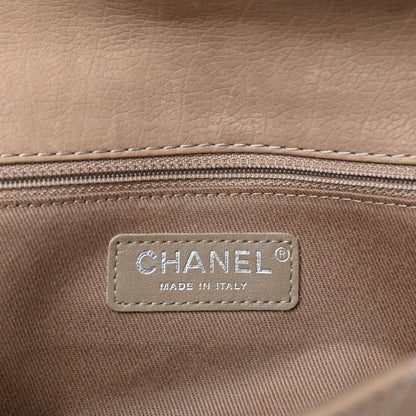 Chanel Washed Calfskin Diamond Stitch Hamptons Clutch With Chain Dark Beige 6 of 10