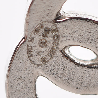 Chanel Crystal CC Flower Dangle Earrings Silver Light Grey 4 of 5