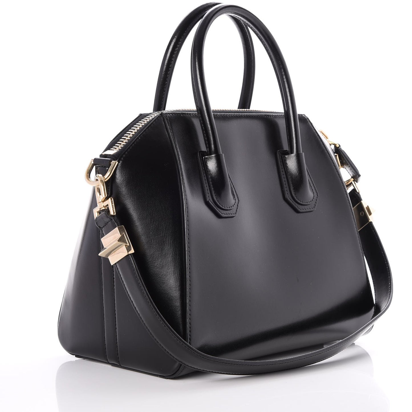 Shiny Lord Calfskin Small Antigona Black