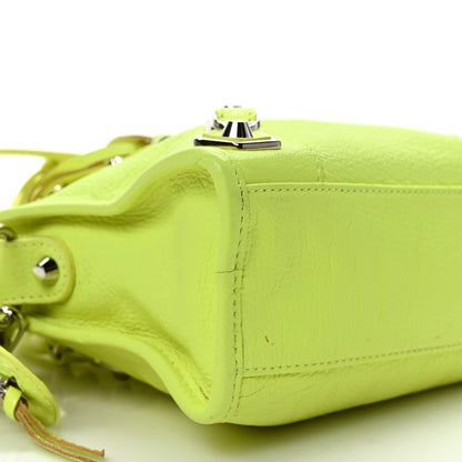 Balenciaga Chevre Silver Metallic Edge Hardware Mini City Acid Green 8 of 9