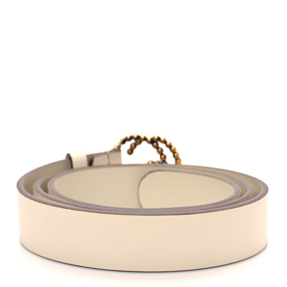 Gucci Margaux Calfskin Studded Interlocking G 30mm Belt 95 38 Mystic White 2 of 5