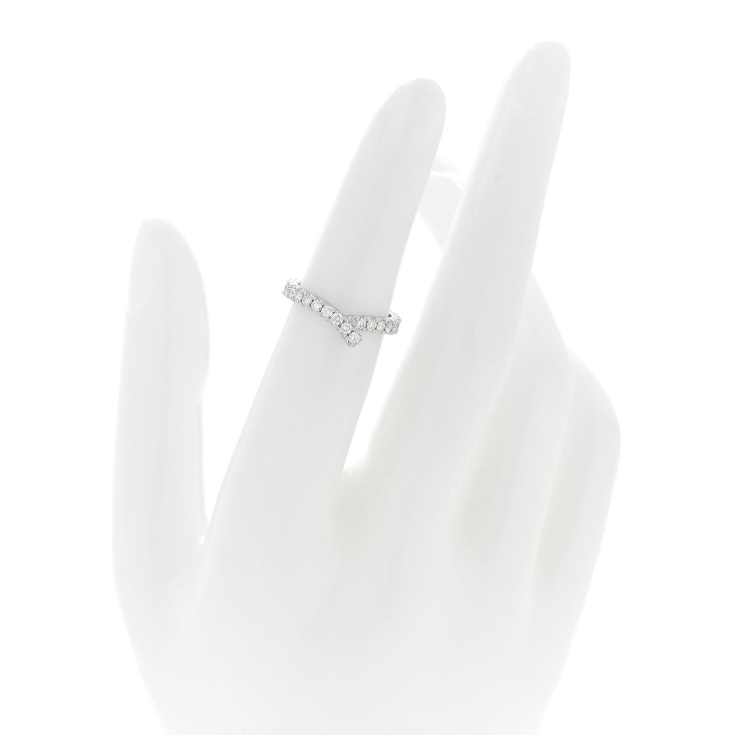 Platinum Diamond Ribbon Wedding Band Ring 47 4.25