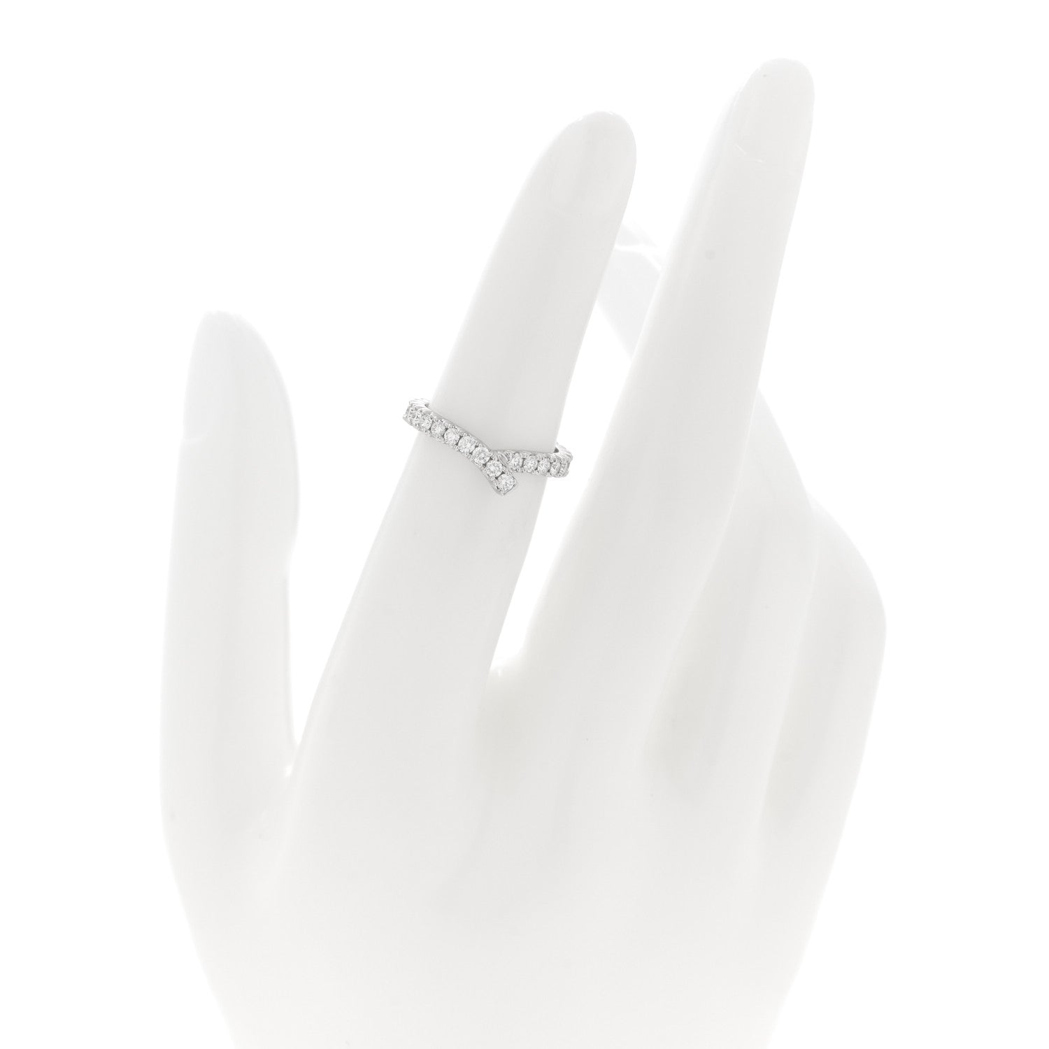 Harry Winston Platinum Diamond Ribbon Wedding Band Ring 47 4.25 2 of 5