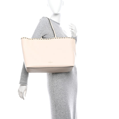 Valentino Garavani Grained Calfskin Rockstud Shoulder Tote Light Ivory 2 of 9