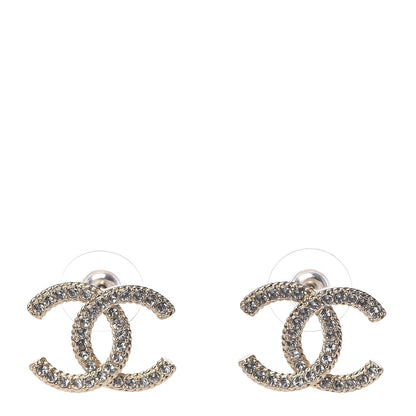 Chanel Crystal CC Earrings Gold 1 of 5
