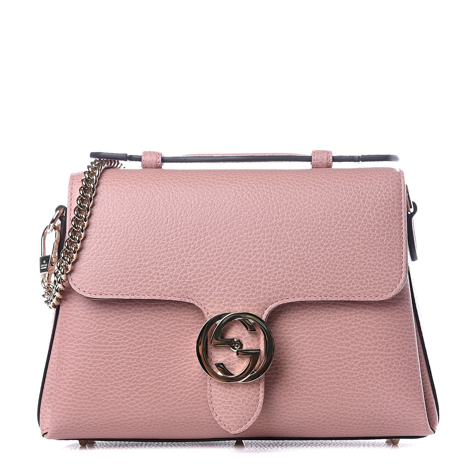 Gucci Dollar Calfskin Interlocking G Top Handle Shoulder Bag Soft Pink 1 of 11