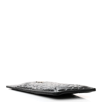 Chanel Caviar Camellia Embossed Classic Flat Wallet Pouch Black 4 of 12