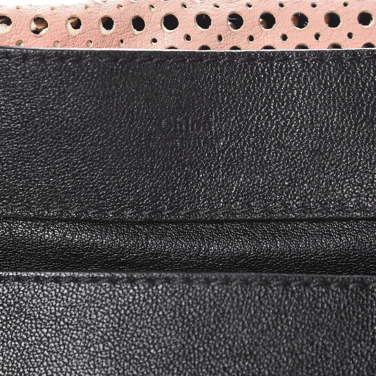 Calfskin Perforated Medium Marcie Round Crossbody Bag Black