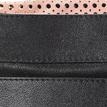 Chloe Calfskin Perforated Medium Marcie Round Crossbody Bag Black 5 of 9