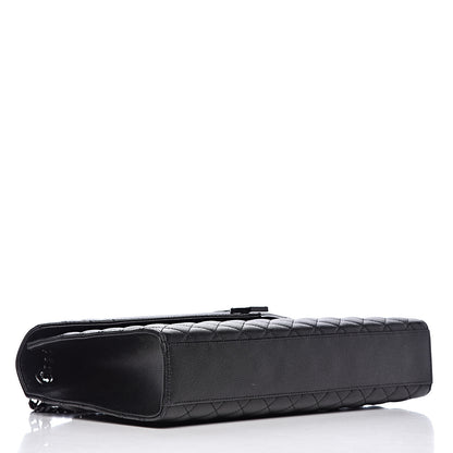 Saint Laurent Grain De Poudre Textured Mixed Matelasse Large Triquilt Monogram Monochrome Satchel Black 4 of 11