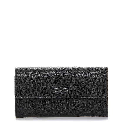 Chanel Caviar Timeless CC Large Gusset Flap Wallet Black 1 of 9