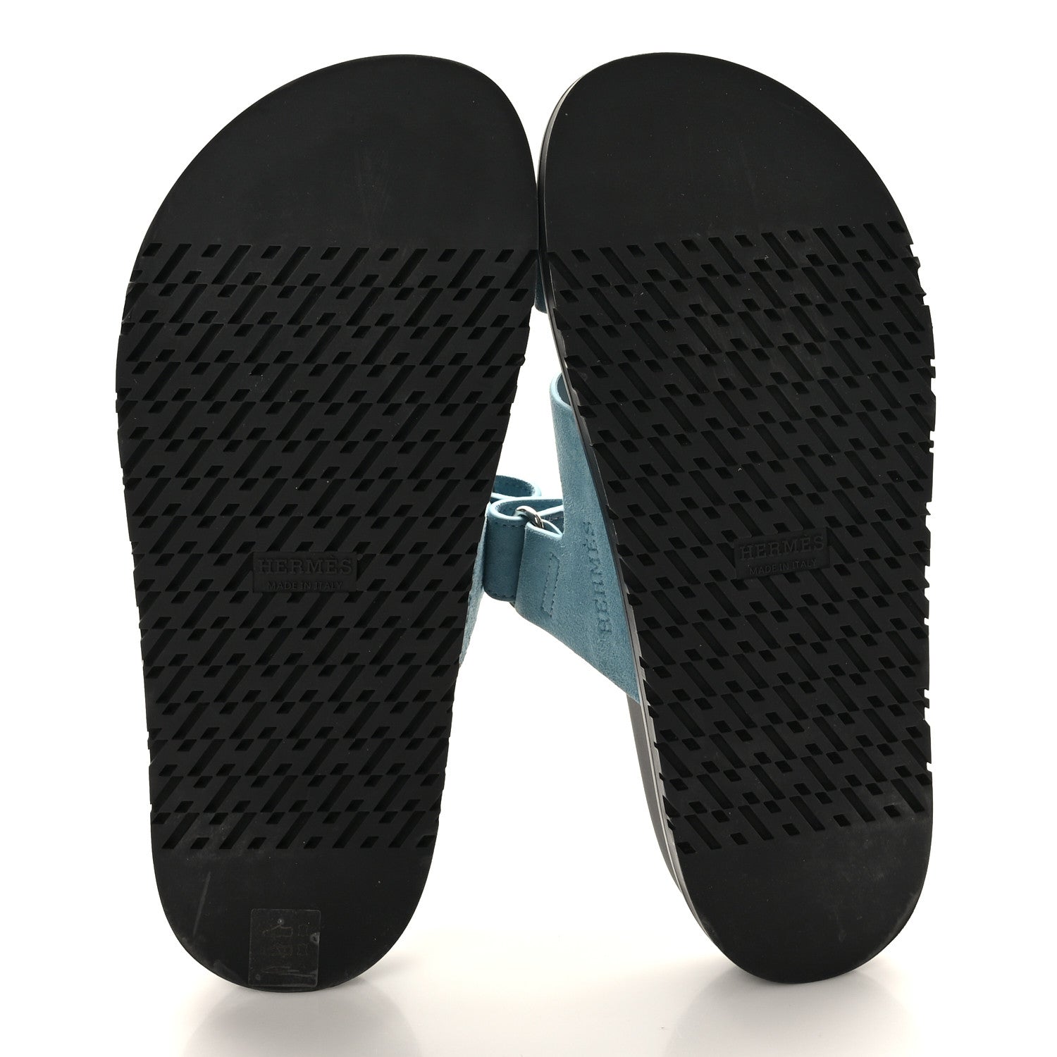 Hermes Suede Goatskin Womens Chypre Sandals 38 Bleu Mineral 5 of 8