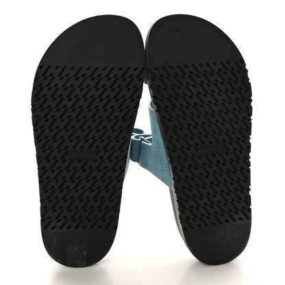 Hermes Suede Goatskin Womens Chypre Sandals 38 Bleu Mineral 5 of 8