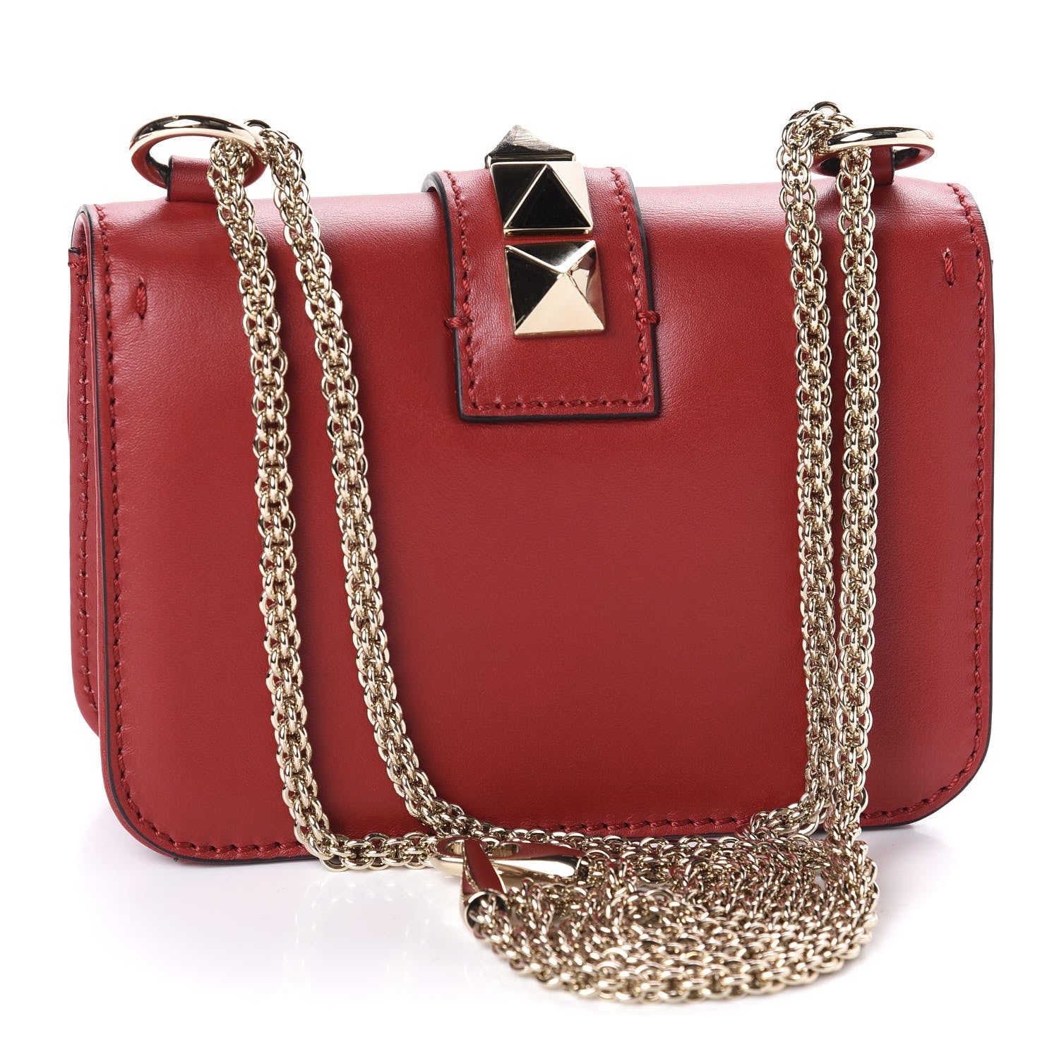 Valentino Garavani Vitello Mini Glam Lock Rockstud Flap Red 3 of 11