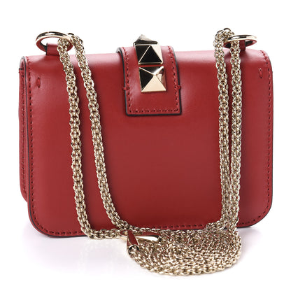 Valentino Garavani Vitello Mini Glam Lock Rockstud Flap Red 3 of 11